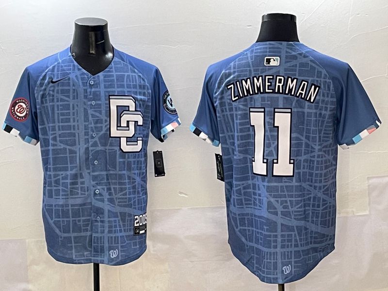 Men Washington Nationals #11 Zimmerman Blue Joint Name 2025 Nike MLB Jersey style 6->more jerseys->MLB Jersey